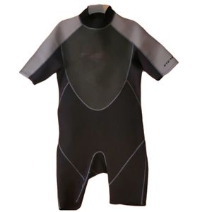 Stearns Youth Black and Grey One‎ Piece Neoprene Sport Shortie Wetsuit Size XL
